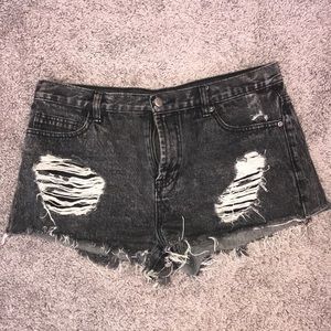 Grey jean shorts